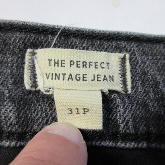 Madewell The Perfect Vintage Jean Women 31 Black Ankle Cotton Denim Distress 630 - Picture 4 of 13